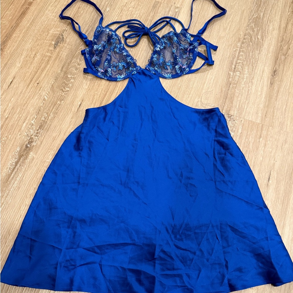 Victoria's Secret Royal Blue Satin Lingerie